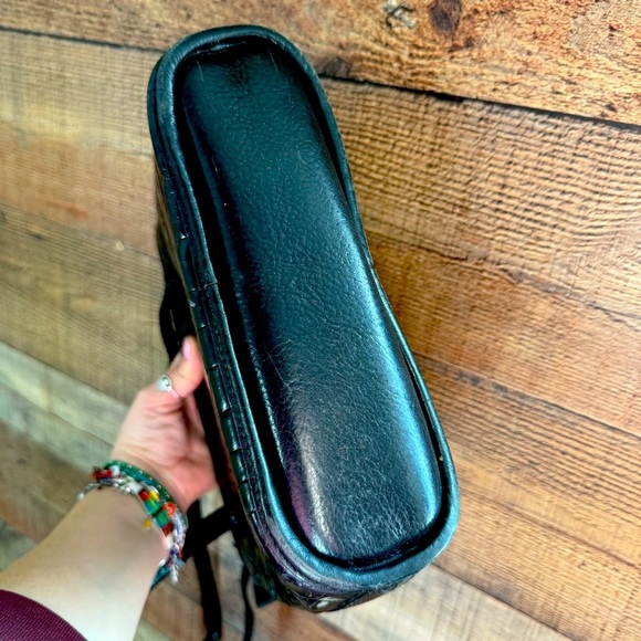 Brighton Black Croc Embossed Leather Tote Shoulder Bag - Picture 8 of 13